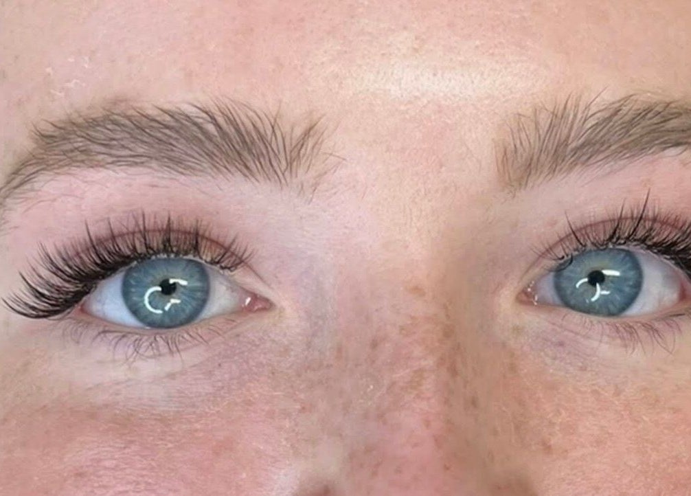 Close-up of styled lashes and brows at Alpha Lash & Brow, St Leonards, New South Wales, AU.