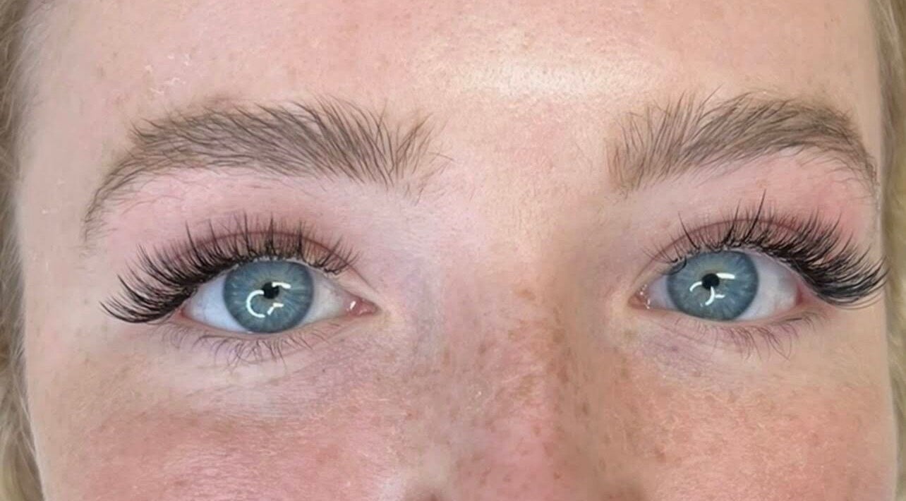 Close-up of styled lashes and brows at Alpha Lash & Brow, St Leonards, New South Wales, AU.