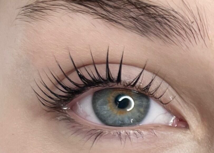 Close-up of enhanced lashes at Alpha Lash & Brow in St Leonards, New South Wales, AU.