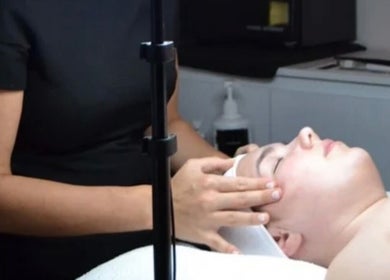 Facial treatment at Bbh Skin, Brent Pelham, England, GB, showcasing relaxation and expert care.