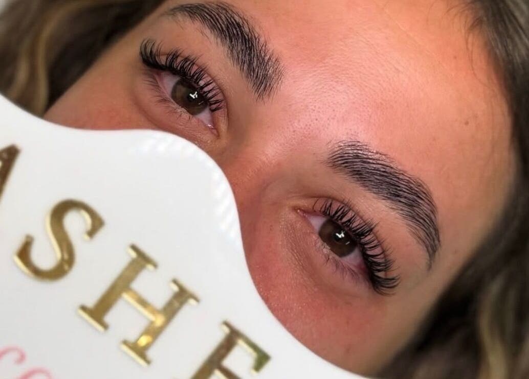 Close-up of styled lashes at Caits Cosmetics, Whittlesey, England, GB.