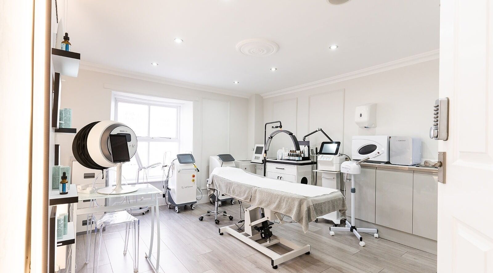 Modern treatment room at Flawless Body - Skin : Body : Laser : Aesthetics in Stamford, England, GB.