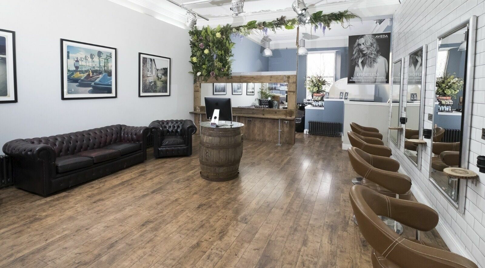 Vollood Hairdressing and Beauty in Dunfermline, Scotland, GB, featuring chic decor and stylish seating.