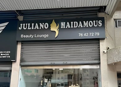 Exterior signage of Juliano Haidamous Beauty Lounge & Clinic located in Jdeideh, Mount Lebanon Governorate, LB.