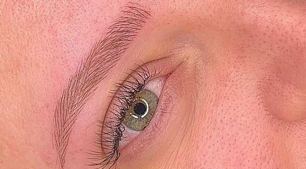 Close-up of eyebrow tattooing at Dani Cosmetic Tattooing, Maitland, New South Wales, AU.