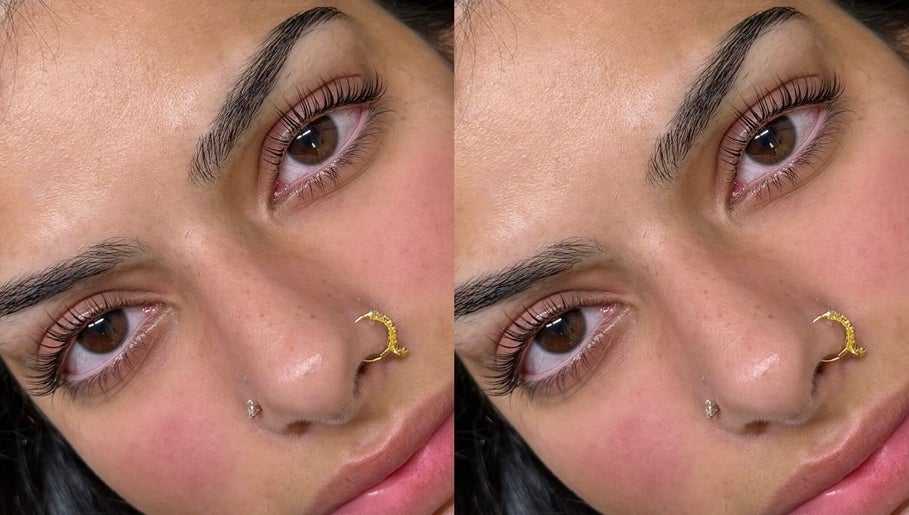 Close-up of expertly styled lashes at Laterals and Lashes, Coventry, England, GB.
