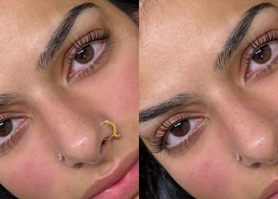 Close-up of expertly styled lashes at Laterals and Lashes, Coventry, England, GB.