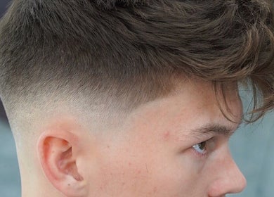 Close-up of a stylish men's fade haircut from LH Barbershop, Paraparaumu, Wellington, NZ.