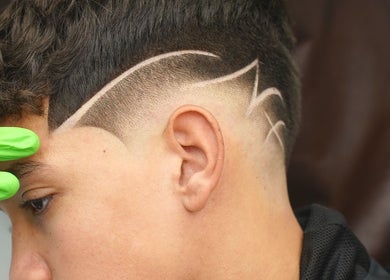 Stylish precision haircut with design at LH Barbershop, Paraparaumu, Wellington, NZ.