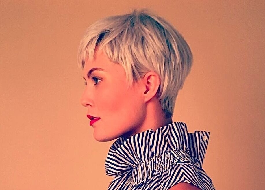 Stylish short pixie haircut at Base Hair Studio, Llaneirwg, Cymru, GB.