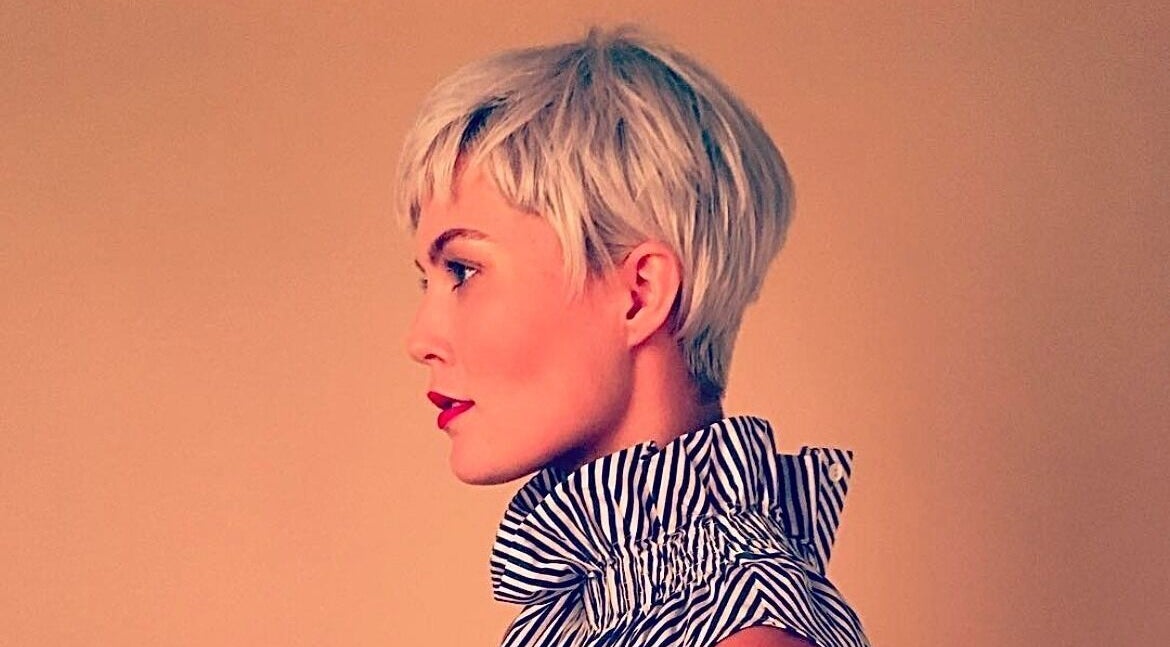 Stylish short pixie haircut at Base Hair Studio, Llaneirwg, Cymru, GB.