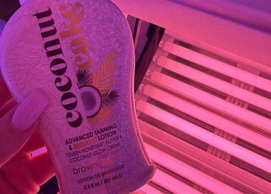 Coconut Cake tanning lotion at The Collarium Cult, Murarrie, Queensland, AU for a radiant tan experience.