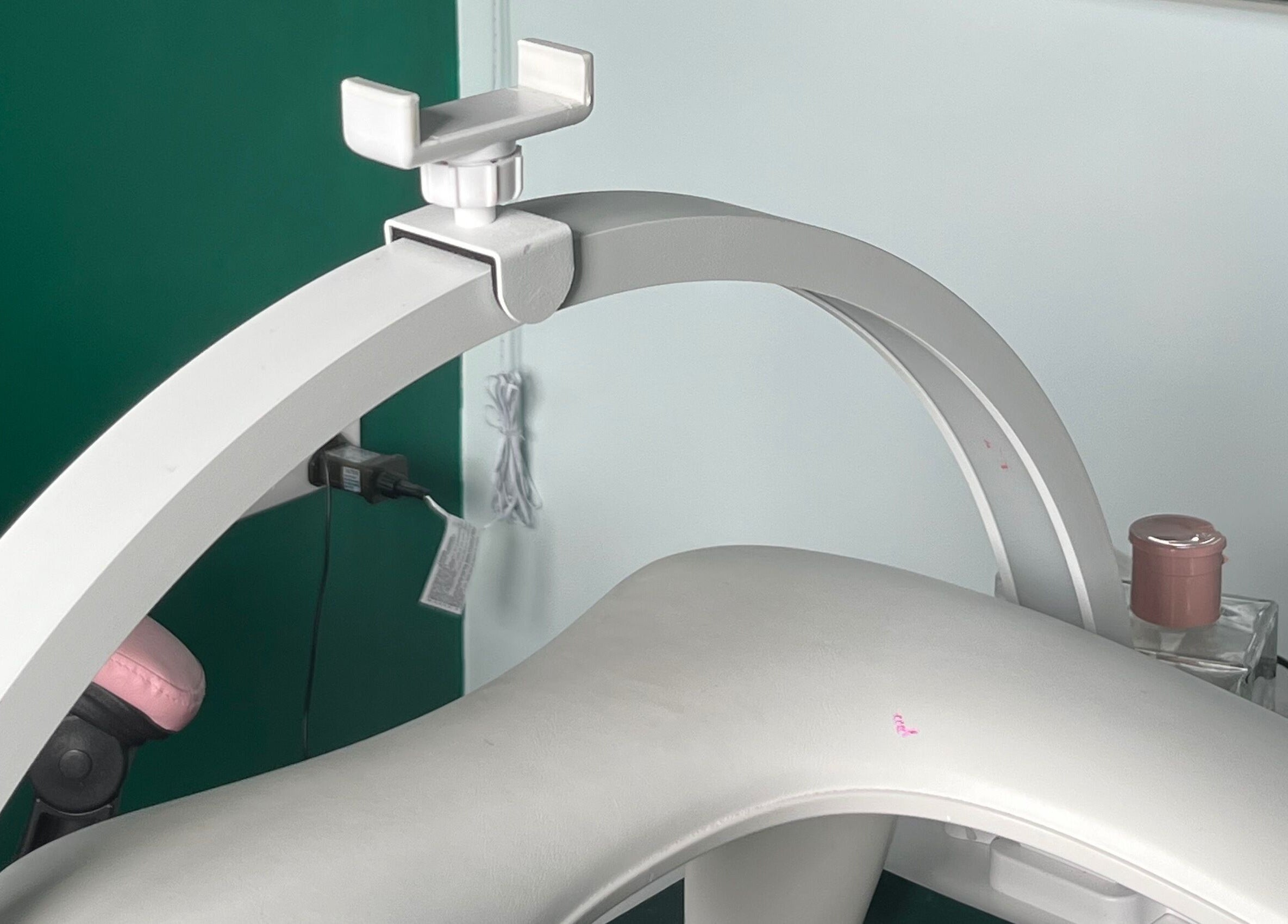 Manicure station at Mia's Manicures, Helston, England, GB, featuring modern equipment and chic design.