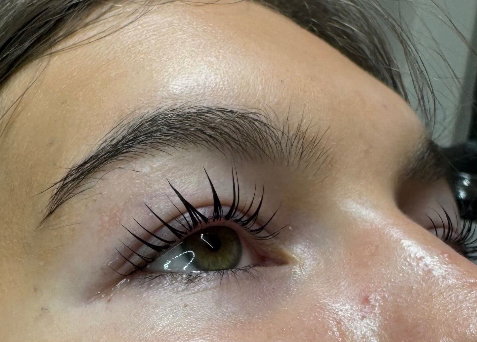 Close-up of expertly styled lashes at Beautitude in Clitheroe, England, GB.