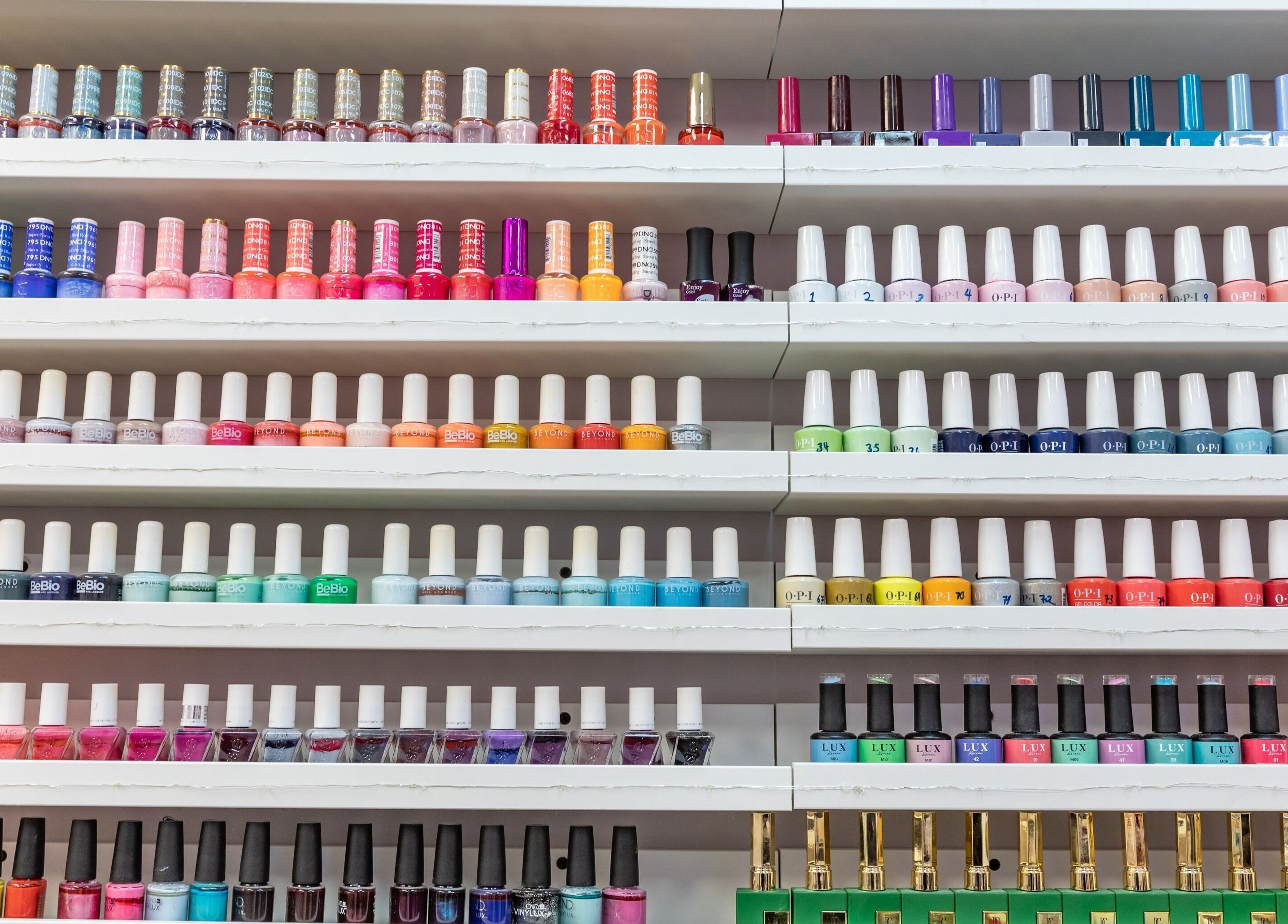 Vibrant nail polish collection at Alexandra Esthetique, Montréal west, Québec, CA.