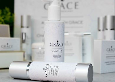 Grace Skincare products at SKIN AND MIND CLINIC, Cranleigh, England, GB showcase premium beauty essentials.