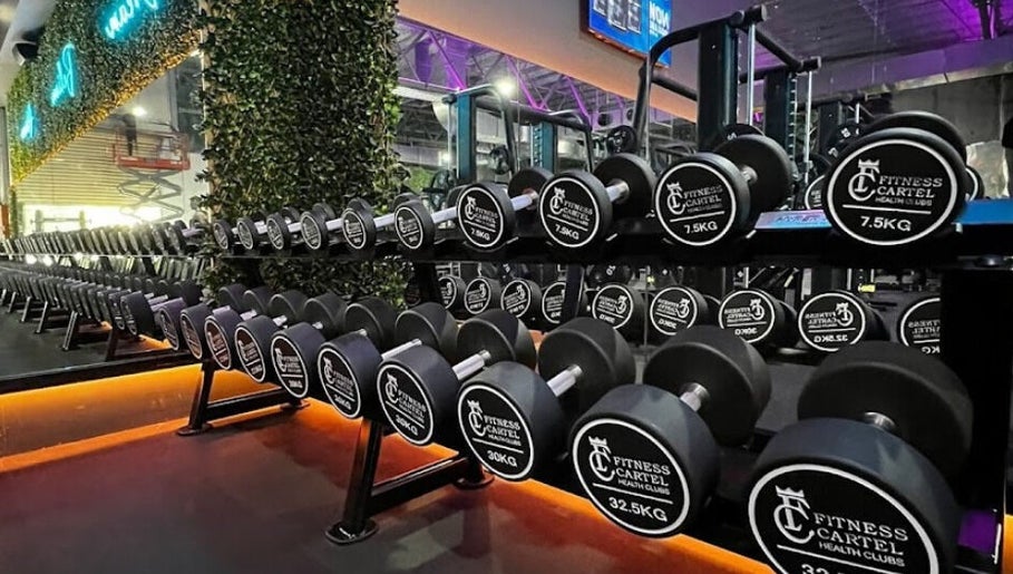 Neatly arranged dumbbells at Redding Strength & Conditioning, Albion Park Rail, New South Wales, AU.