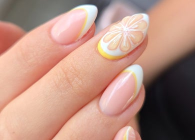 Detailed floral nail art at Daniella Nail Studio, Randburg, Gauteng, ZA offers exquisite manicure designs.