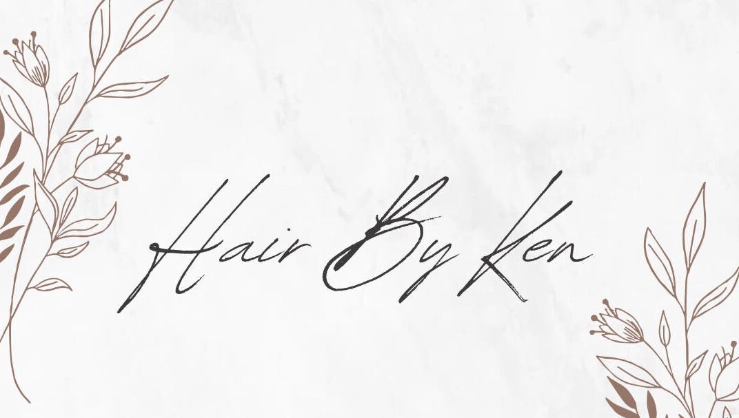 Elegant floral logo of Hair by Ken in Aylesford, England, GB, featuring delicate flower illustrations.