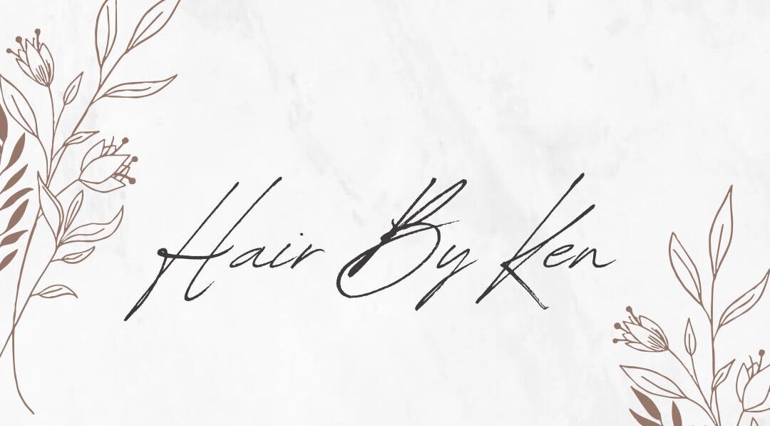 Elegant floral logo of Hair by Ken in Aylesford, England, GB, featuring delicate flower illustrations.