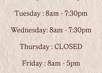 Hair by Ken's operating hours on beige canvas, from Aylesford, England, GB. Thursday closed.