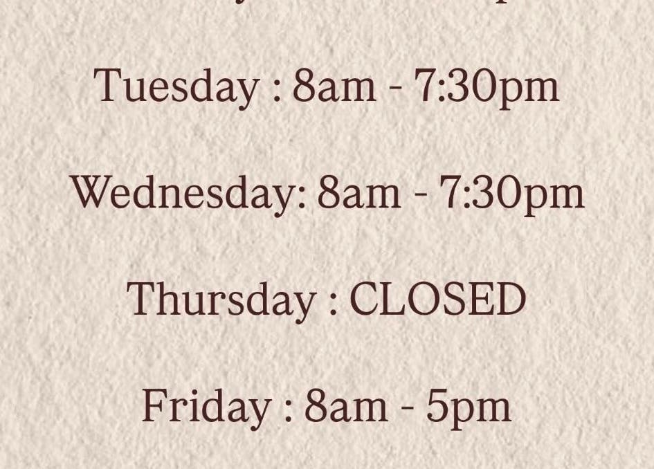 Hair by Ken's operating hours on beige canvas, from Aylesford, England, GB. Thursday closed.