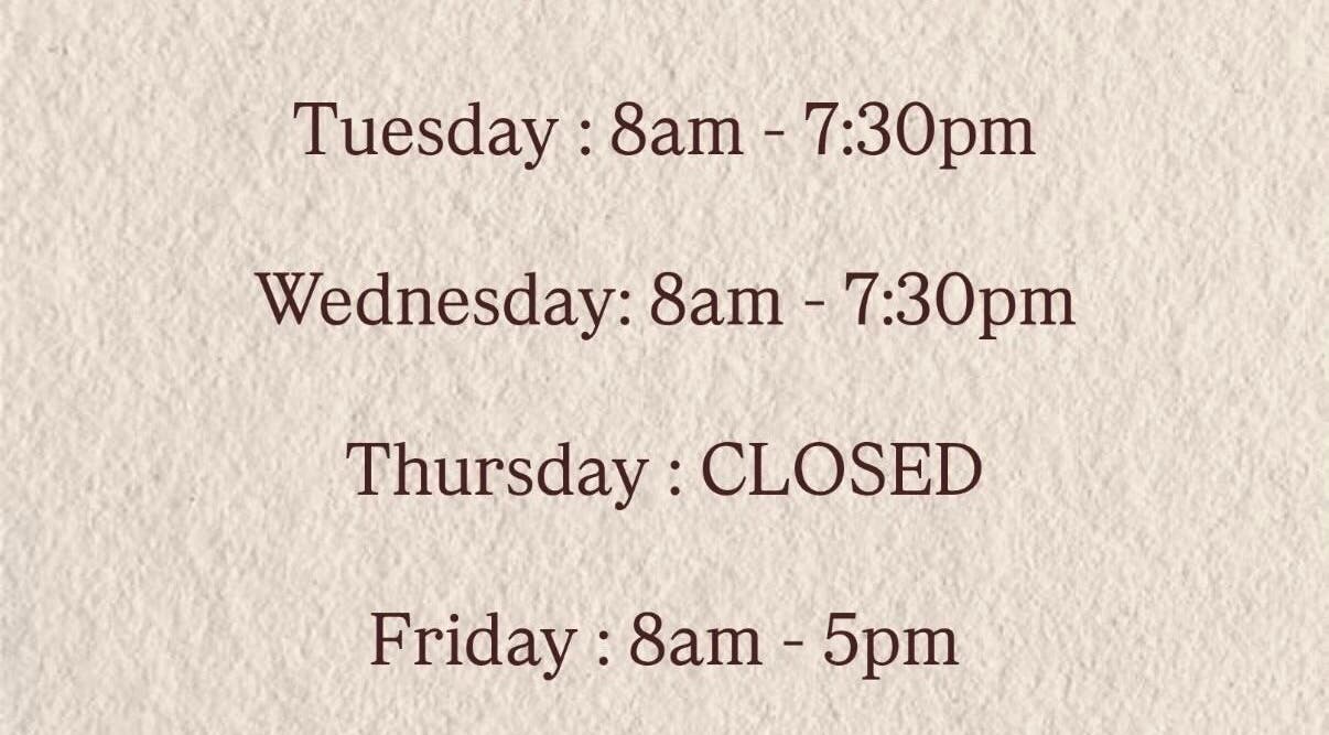 Hair by Ken's operating hours on beige canvas, from Aylesford, England, GB. Thursday closed.