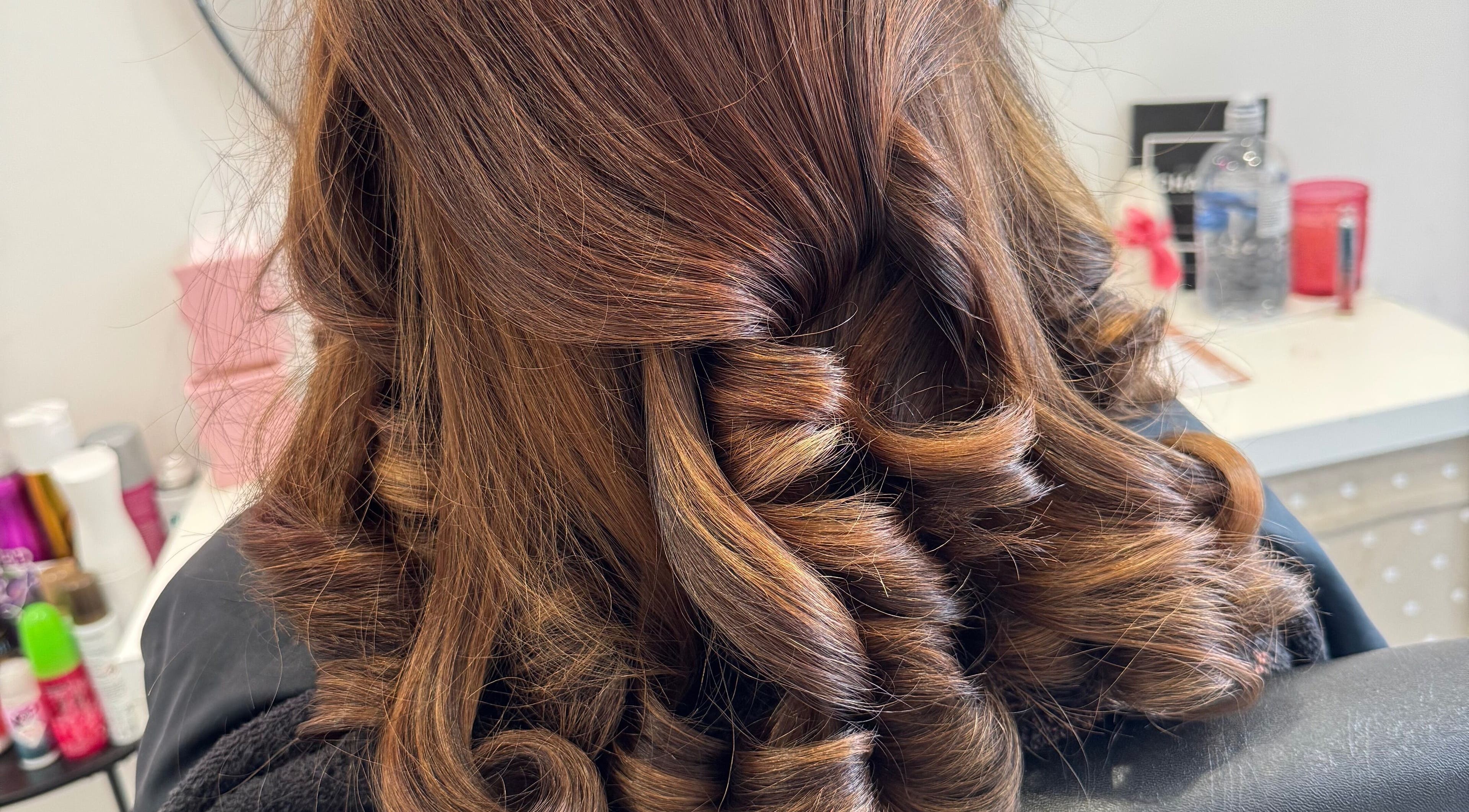 Beautifully styled wavy hair at LAB Hair Lashes in Welling, England, GB.