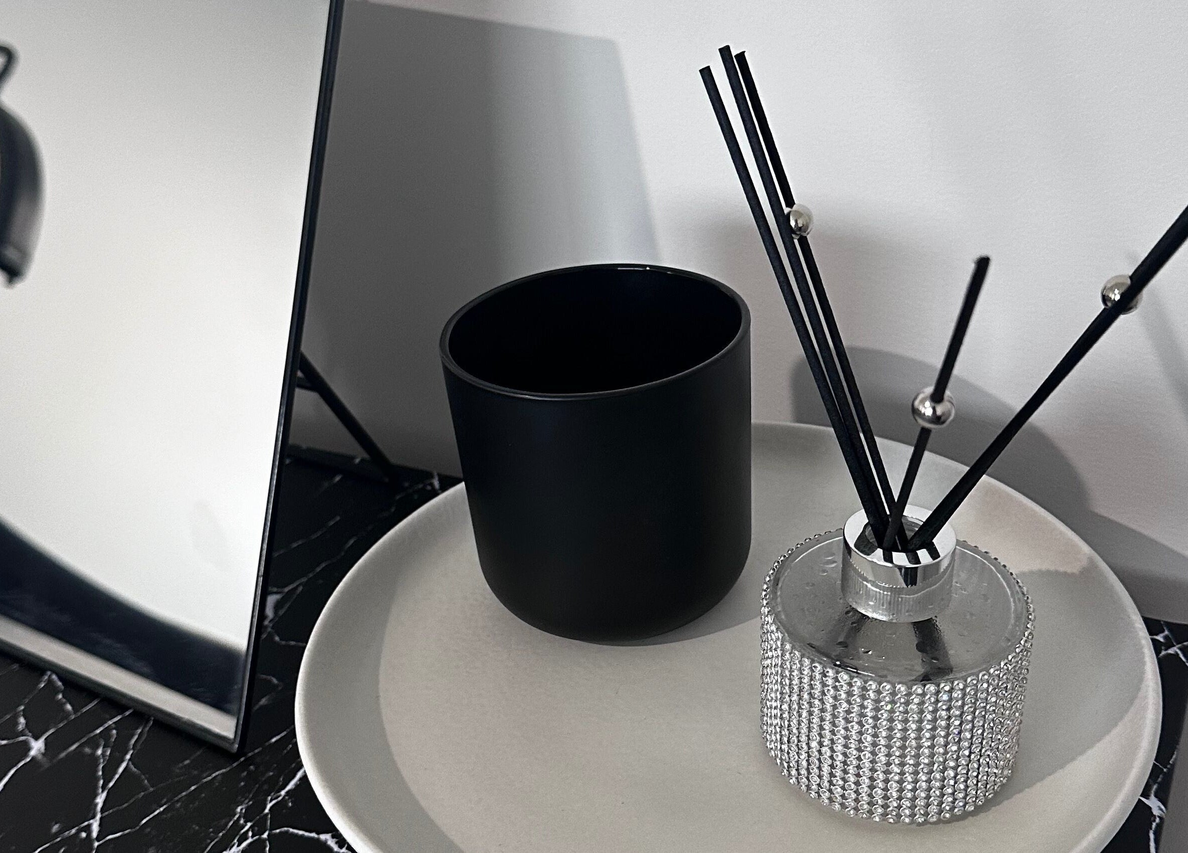 Modern mirror and aroma diffuser at BeautifyMePerth, Two Rocks, Western Australia, AU salon.