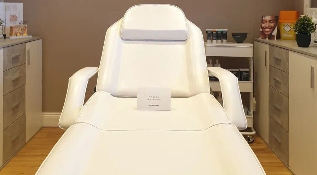 Luxurious treatment chair at Face Spa, Pill, England, GB invites relaxation and comfort.