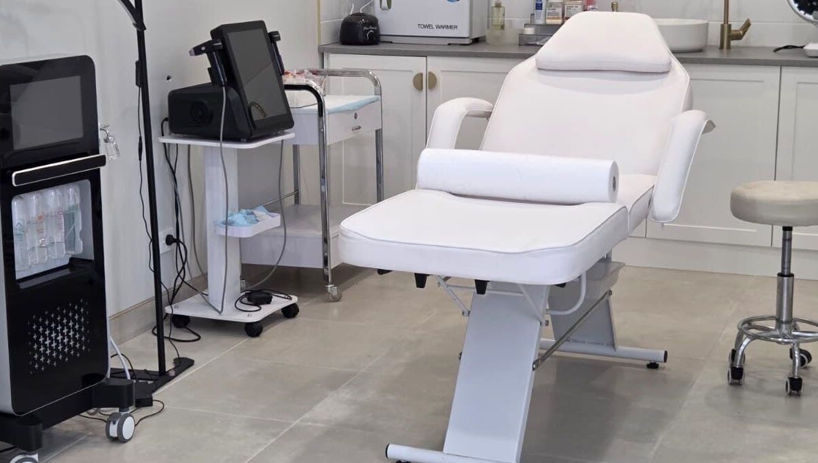 Treatment room at Studio Skinthetics, Kalkallo, Victoria, AU, showcasing modern equipment and clean aesthetic.