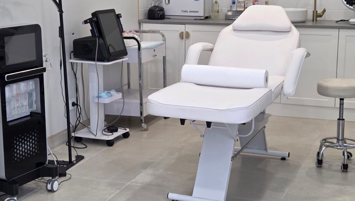 Treatment room at Studio Skinthetics, Kalkallo, Victoria, AU, showcasing modern equipment and clean aesthetic.