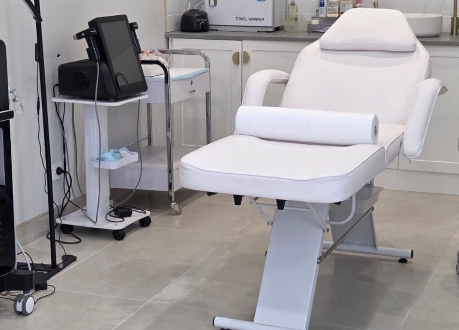 Treatment room at Studio Skinthetics, Kalkallo, Victoria, AU, showcasing modern equipment and clean aesthetic.