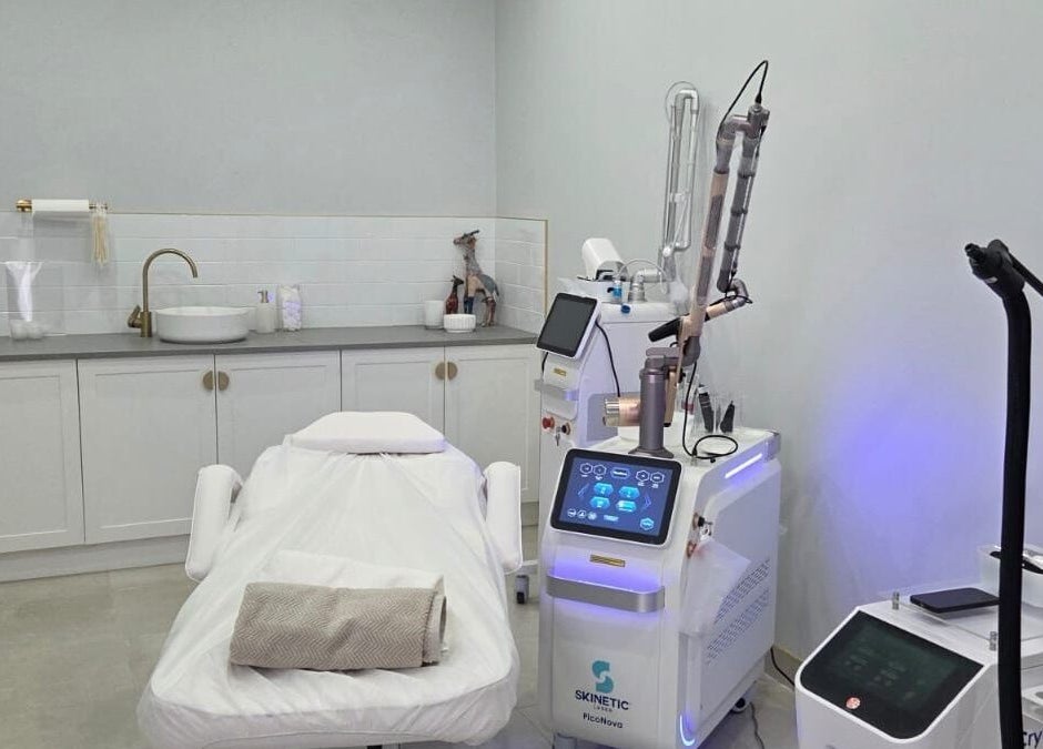Modern treatment room at Studio Skinthetics in Kalkallo, Victoria, AU with advanced skincare equipment.
