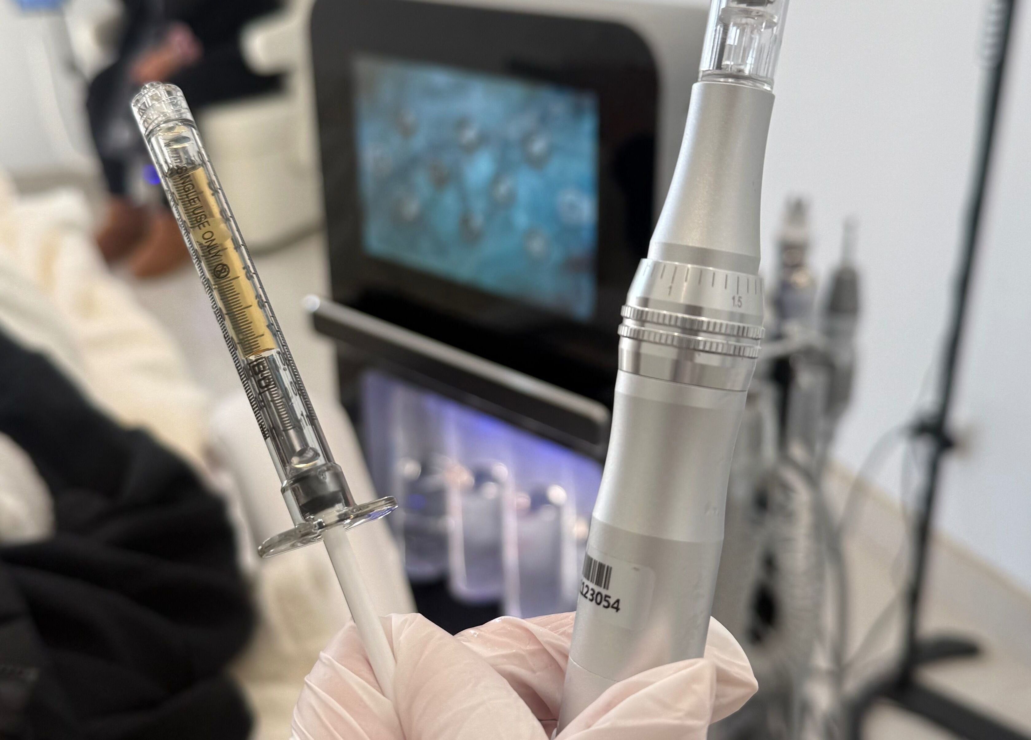 Advanced skincare treatment at Studio Skinthetics in Kalkallo, Victoria, AU, showcasing modern wellness tools.