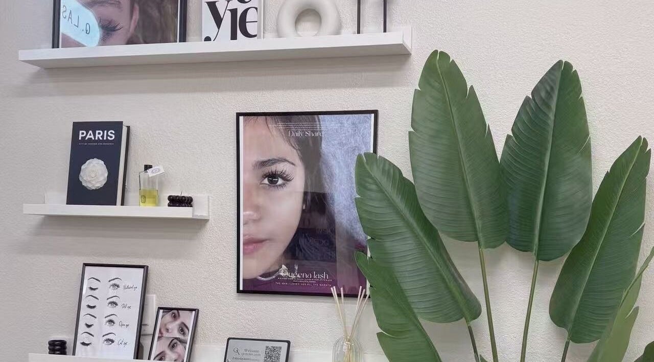 Chic wall decor at Queena Lash - Upland, showcasing beauty and style in Upland, California, US.