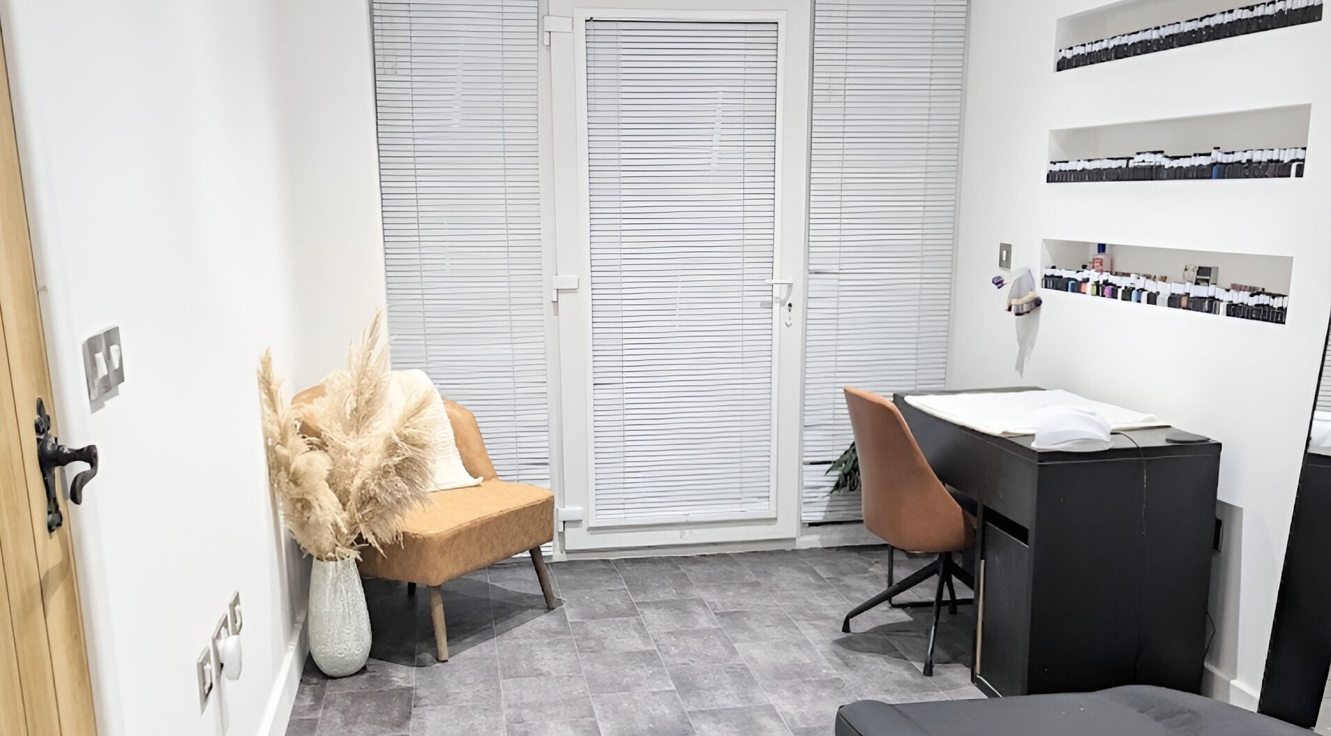 Bright and inviting workspace at BrowHouse, Hollingwood, England, GB with modern furnishings and natural light.