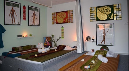 Thaise massagekamer bij Hatthapon Thaise Therapeutische Massage en Wellness, Delft, Zuid-Holland, NL.
