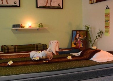 Rustige massageruimte bij Hatthapon Thaise Therapeutische Massage en Wellness, Delft, Zuid-holland, NL.