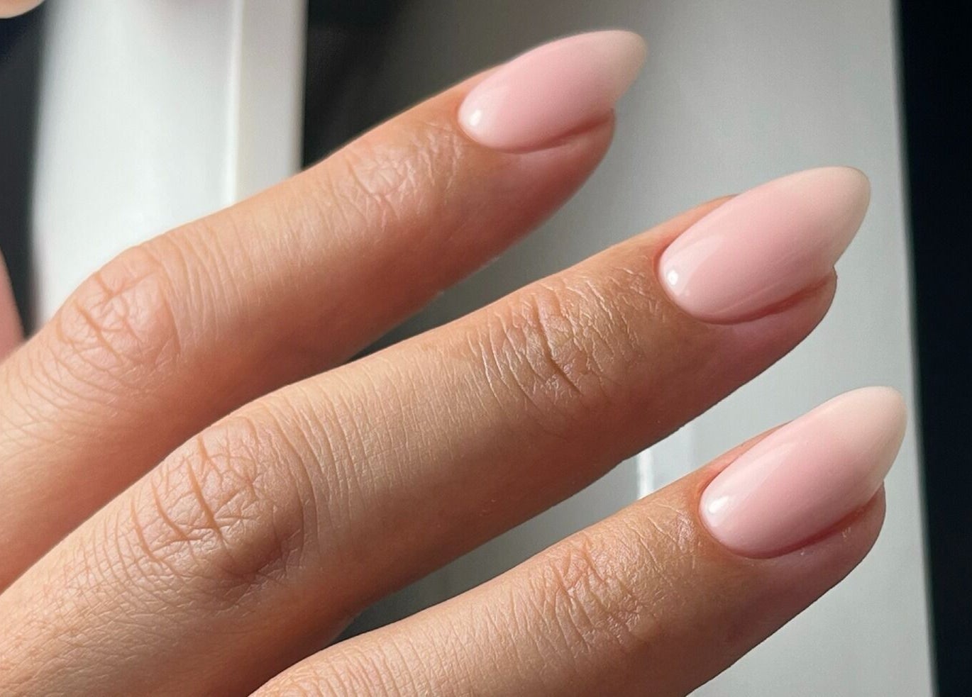 Beautifully manicured pink nails at Painted By Lauryn, Hayes, England, GB.