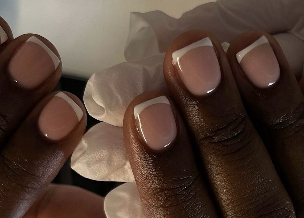 French manicure at Painted By Lauryn, Hayes, England, GB. Classic elegance with clean white tips.