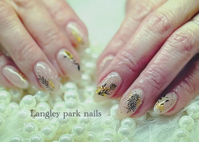 Elegant hand-painted floral nails at Langley Park Nails, East Perth, Western Australia, AU.