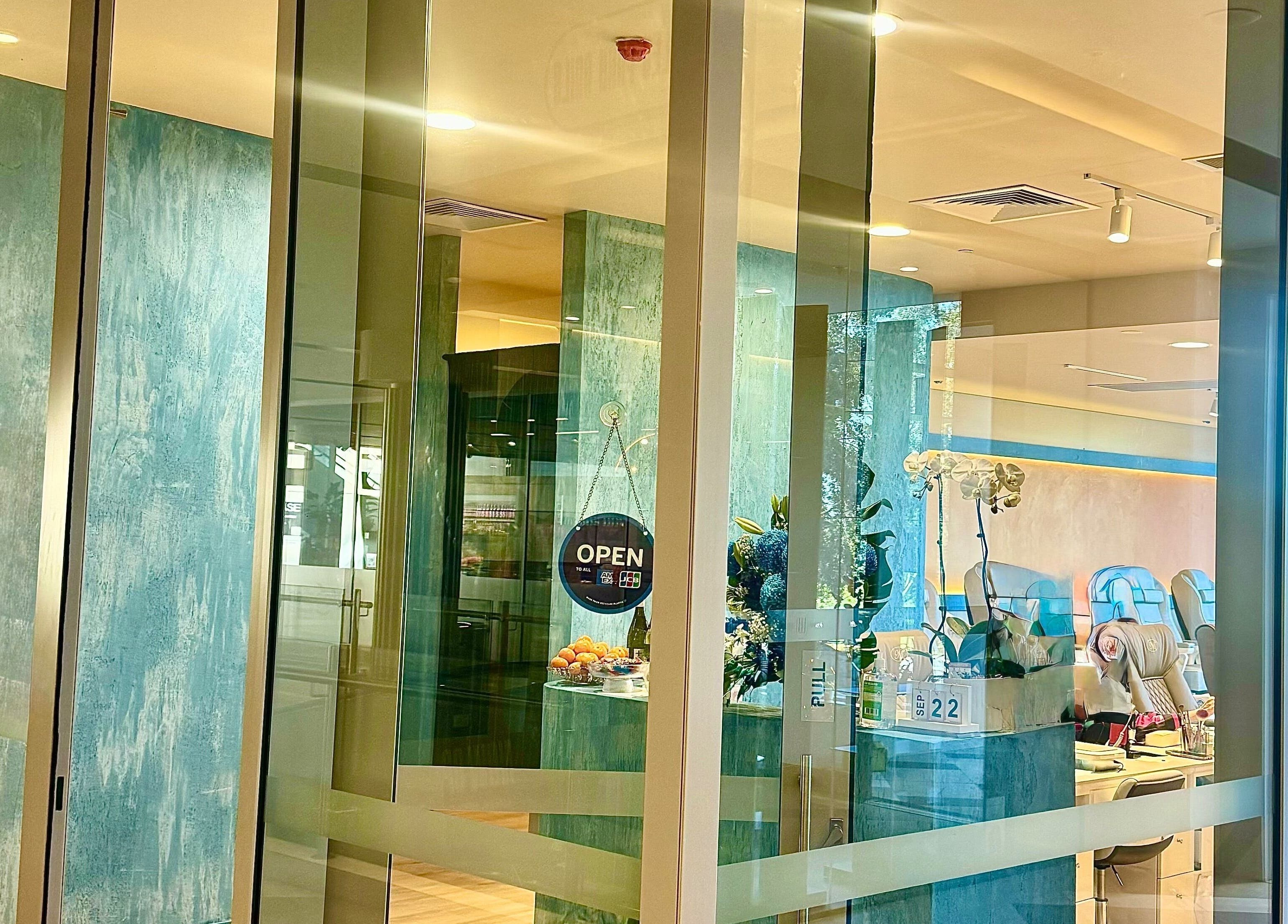 View of Langley Park Nails (East Perth) entrance in East Perth, Western Australia, AU, showcasing stylish interior.