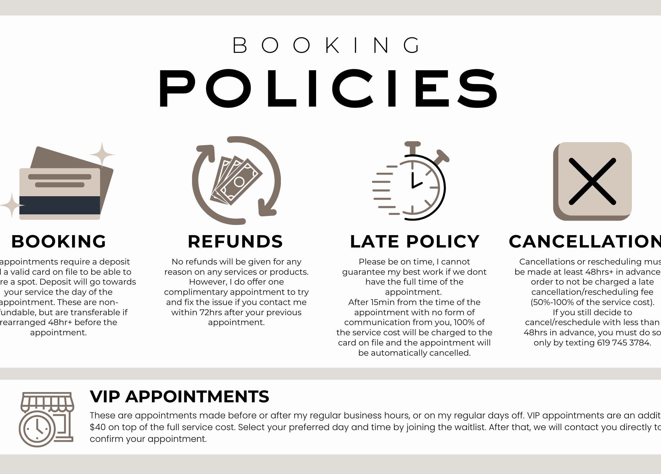 Booking and cancellation policies for Bomb Lashes And Brows, Lehi, Utah, US.