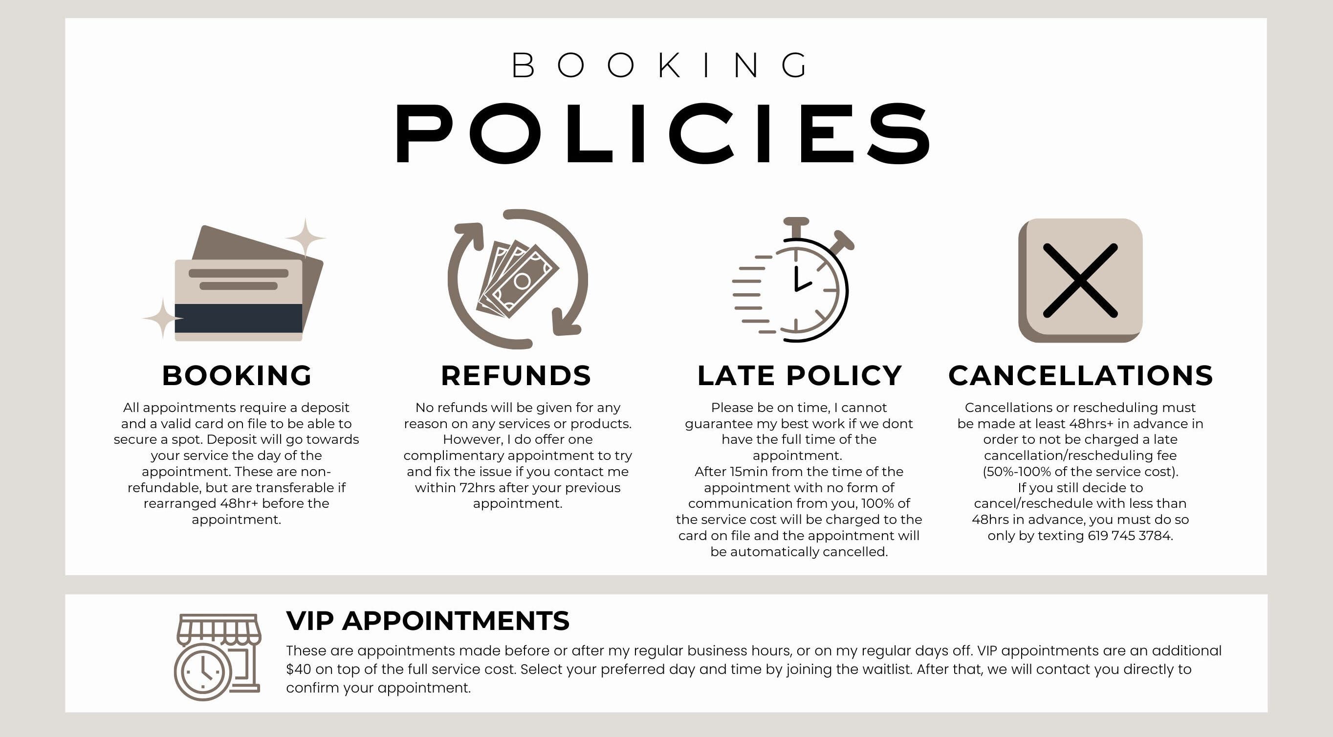 Booking and cancellation policies for Bomb Lashes And Brows, Lehi, Utah, US.
