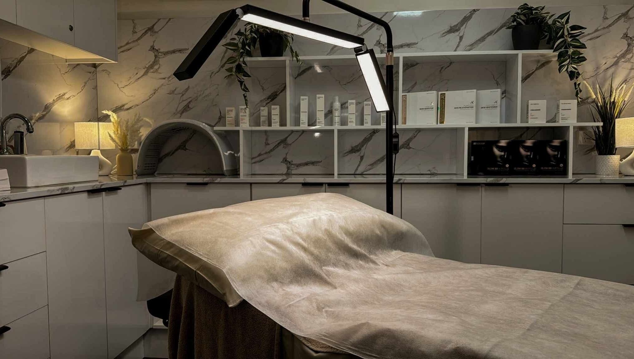 Luxurious treatment room at The Dermal Haven, Bentleigh East, Victoria, AU, showcasing elegance and modern wellness.