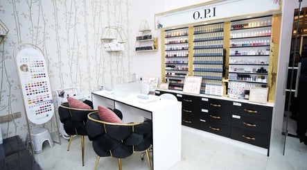 Chic nail service area at Dtangle Hair And Beauty Salon, Dubai, Dubai, AE, featuring luxury polishes.