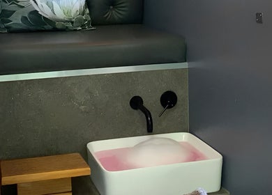 Luxurious pedicure station at TLC Nail Bar, Germiston, Gauteng, ZA offering a relaxing foot spa experience.