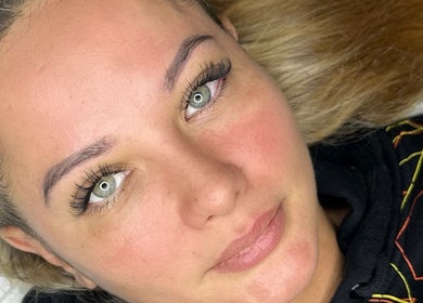 Close-up of a woman with lush eyelashes at Opulent Aesthetics & Beauty, Stevenage, England, GB.