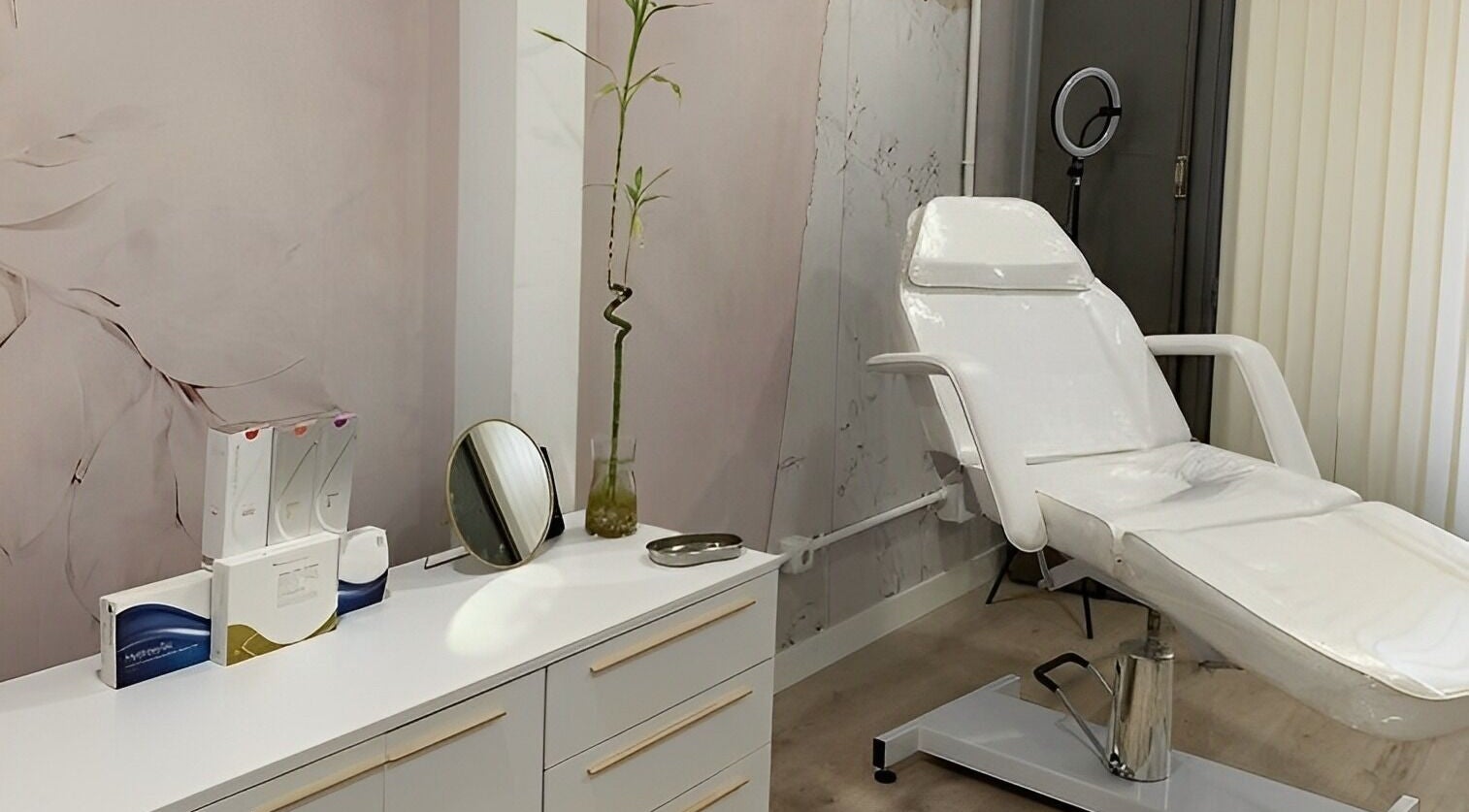 Sala de tratamiento en Clínica Alicia Camacho, Madrid, Comunidad De Madrid, ES, con camilla y decoración moderna.